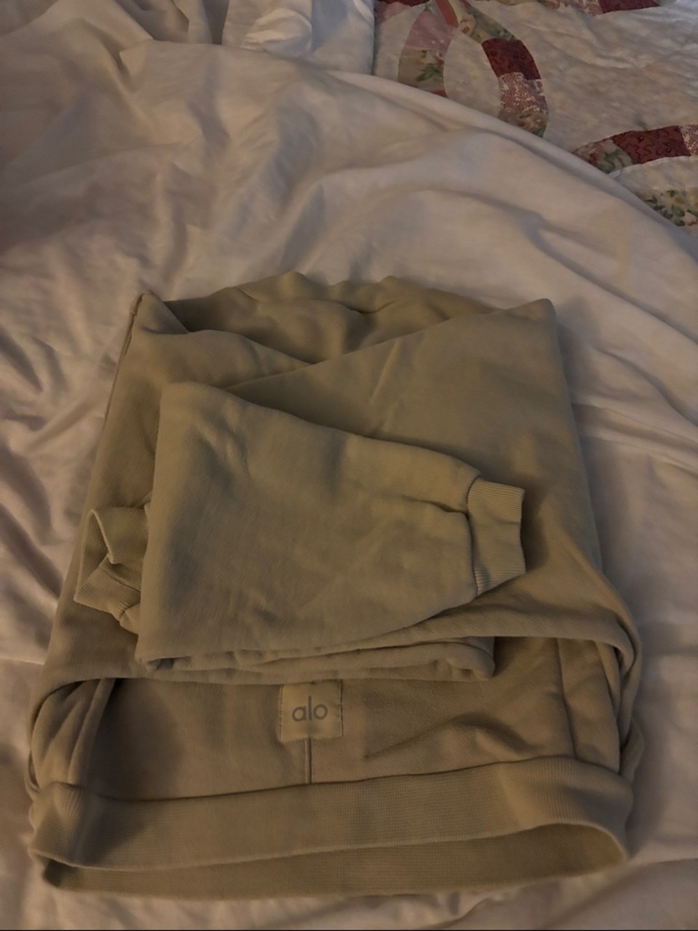 ALO Neutral Tan Sweatshirt Bottoms - Picture 5 of 7